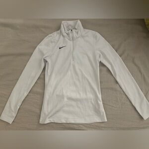 Nike White Long-Sleeve Quarter-Zip Top